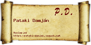 Pataki Damján névjegykártya